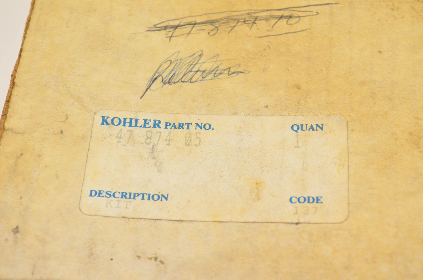 Kohler 47-874-05, 47 874 05 Piston Kit NOS