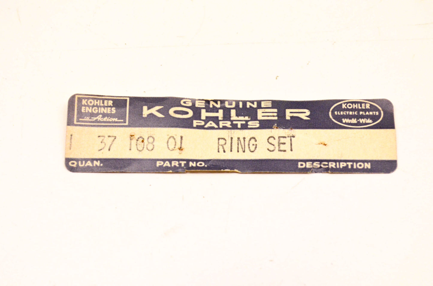Kohler 37-108-01, 37 108 01 Piston Ring Kit NOS