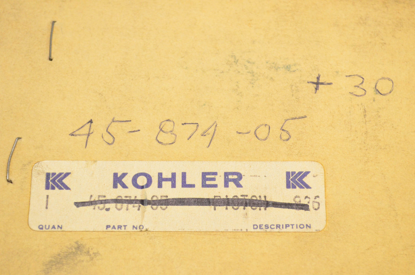 Kohler 45-874-05, 45 874 05 Piston & Ring Kit