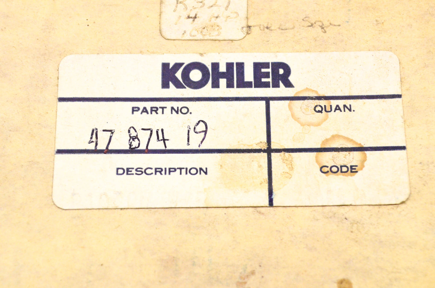 Kohler 47-874-19, 47 874 19 Piston & Ring Kit