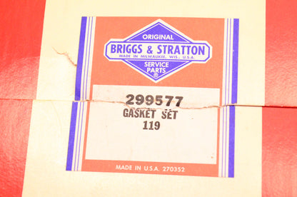 New OEM Briggs & Stratton 299577 Gasket Kit NOS