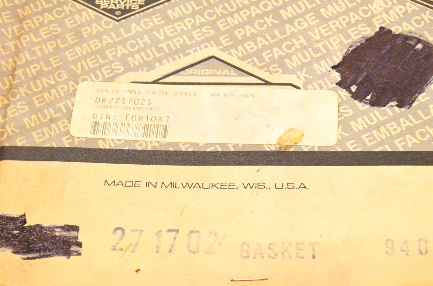 New OEM Briggs & Stratton 271702 Crankcase Gasket NOS