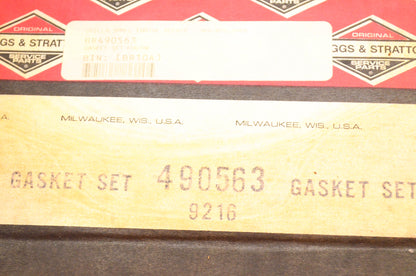 New OEM Briggs & Stratton 490563 Gasket Kit NOS