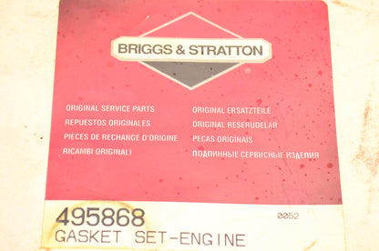 New OEM Briggs & Stratton 495868 Engine Gasket Kit NOS