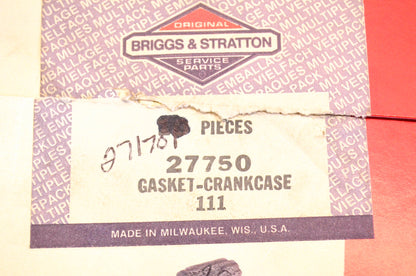 New OEM Briggs & Stratton 27750 Crankcase Gasket NOS