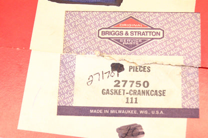 New OEM Briggs & Stratton 27750 Crankcase Gasket NOS