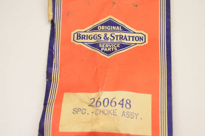 New OEM Briggs & Stratton 260648 Choke Assembly Spring NOS