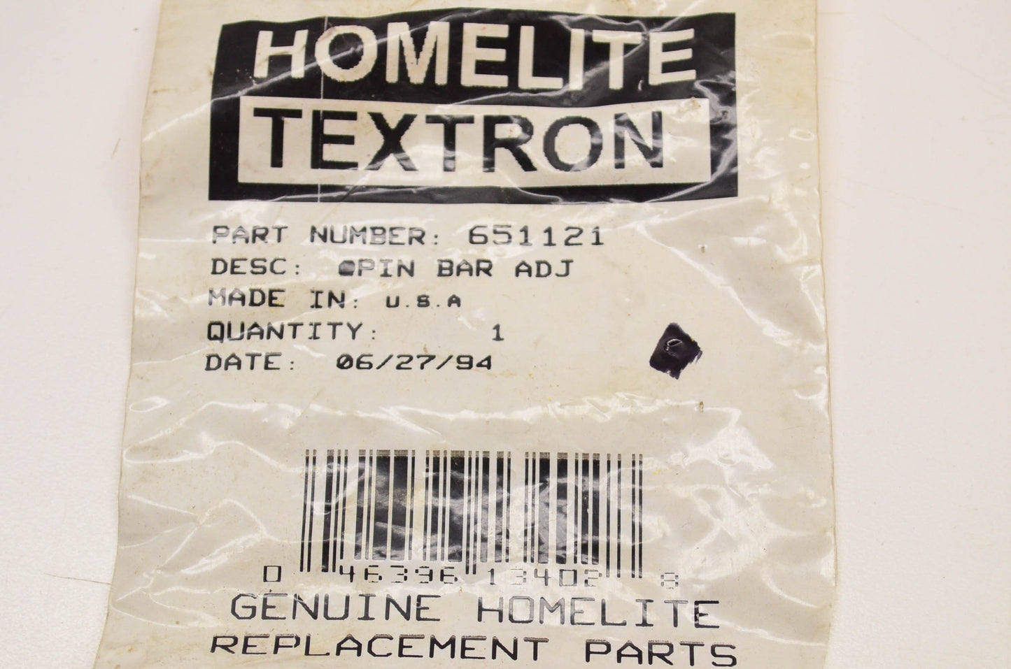 Homelite 651121 Bar Adjusting Pin NOS