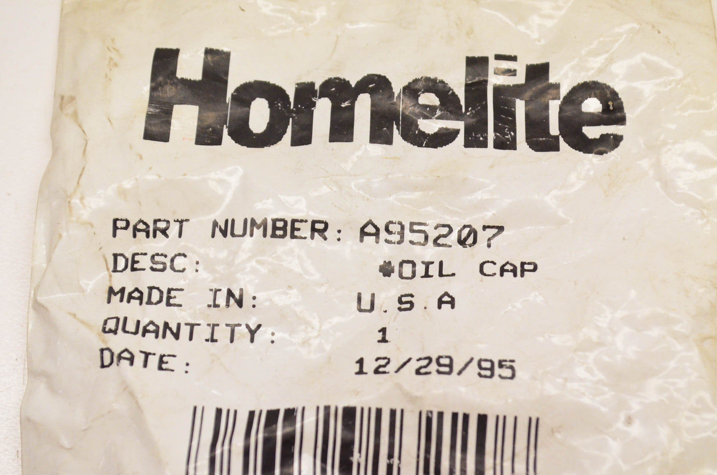Homelite A95207 Oil Cap NOS