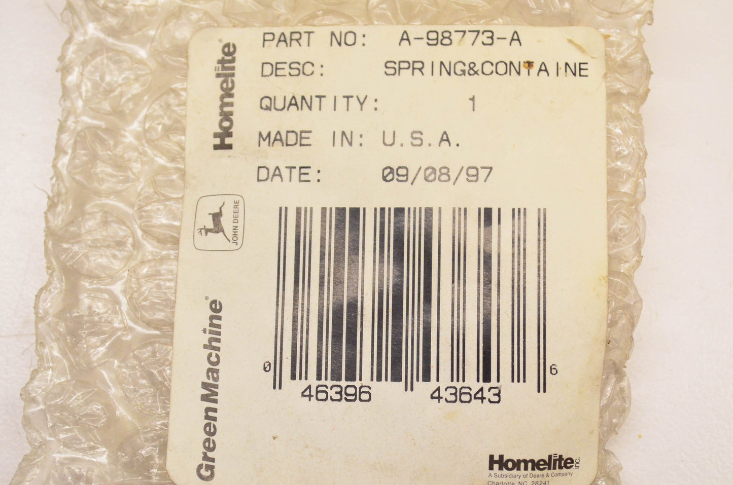 Homelite A-98773-A, A98773A Rewind Spring NOS
