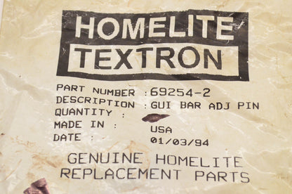 Homelite 69254-2, 692542 Guide Bar Adjusting Pin NOS