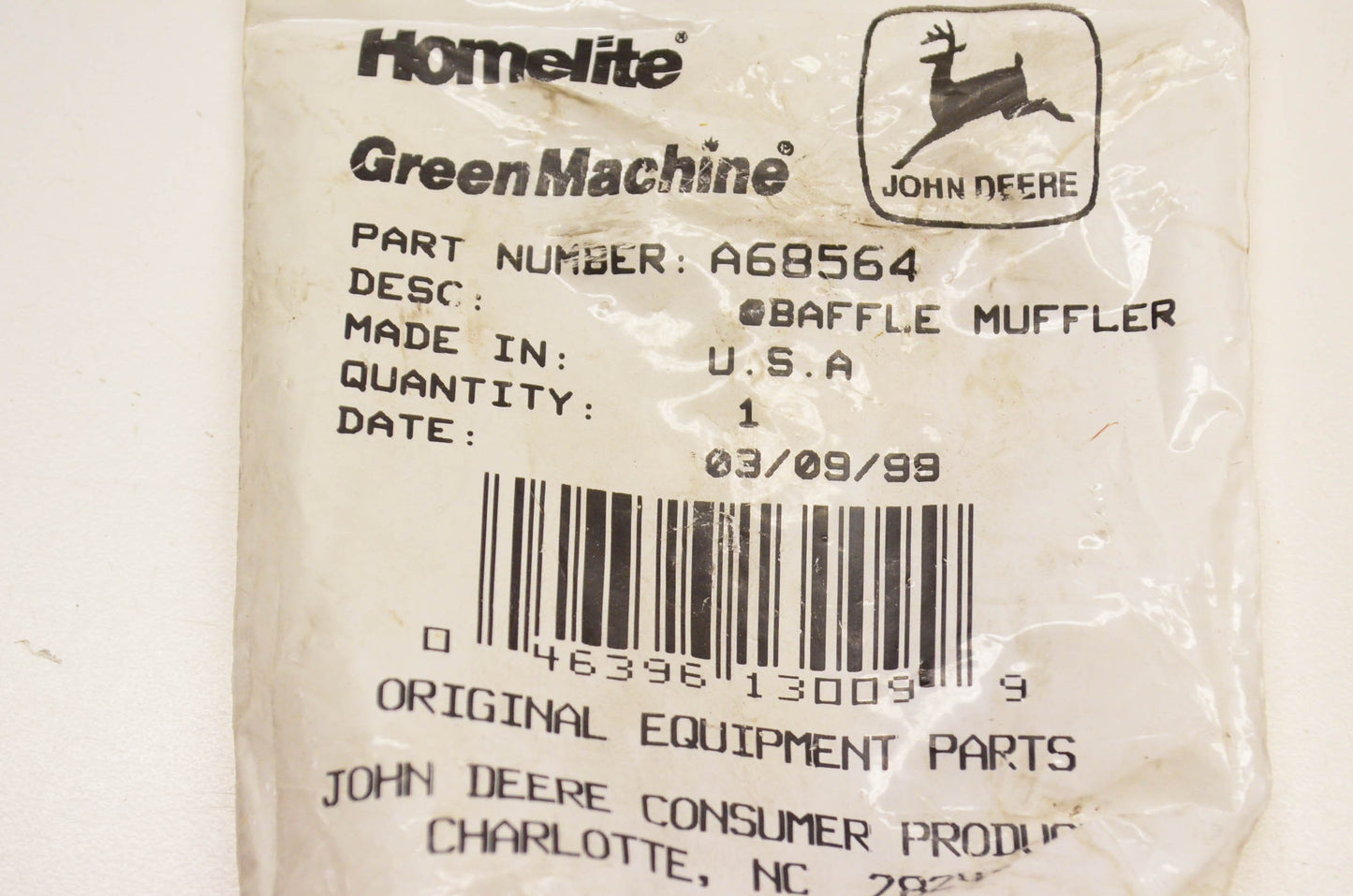Homelite A68564 Baffle NOS