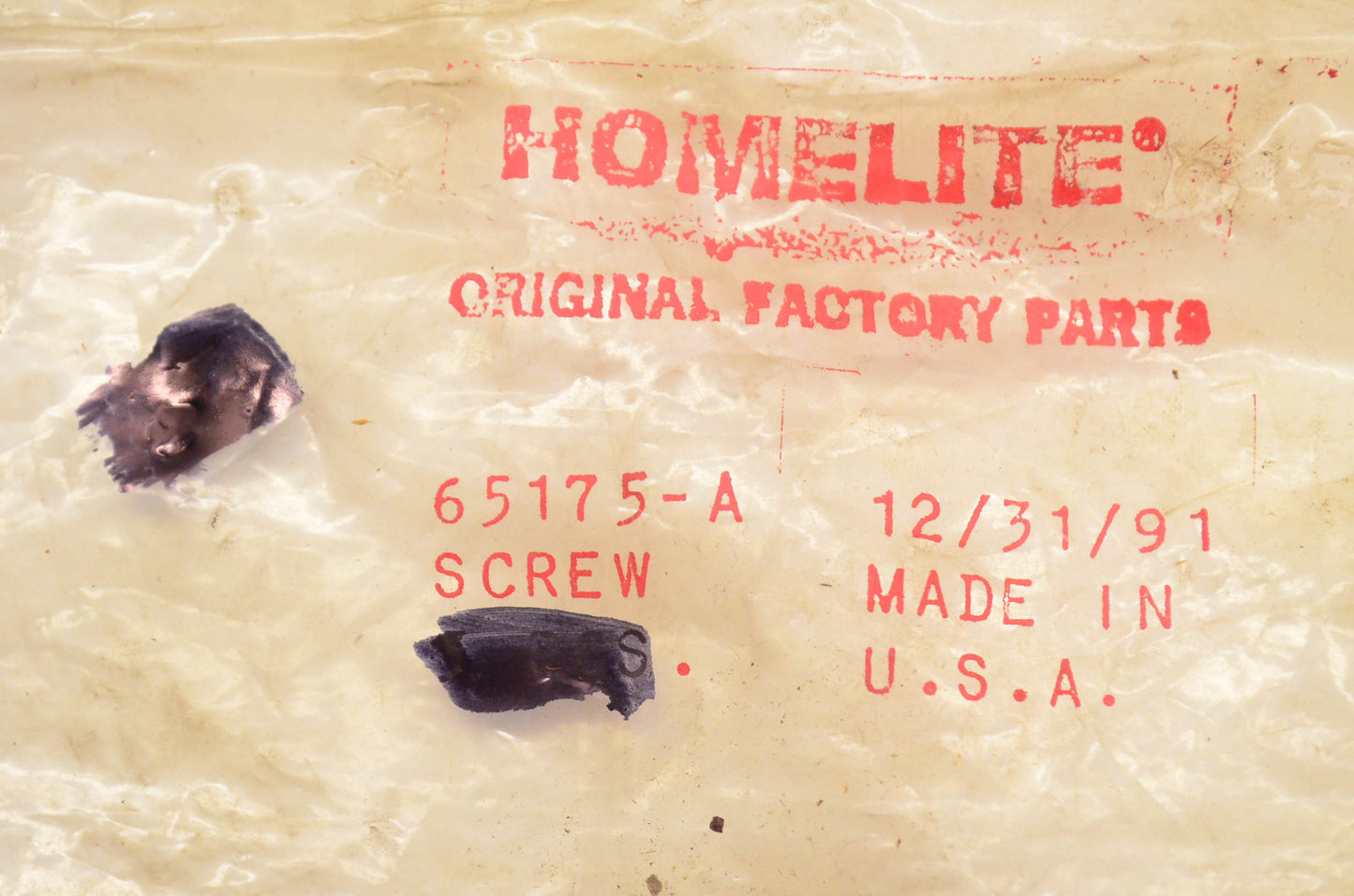 Homelite 65175-A, 65175A Guide Bar Adjusting Screw Qty 2 NOS