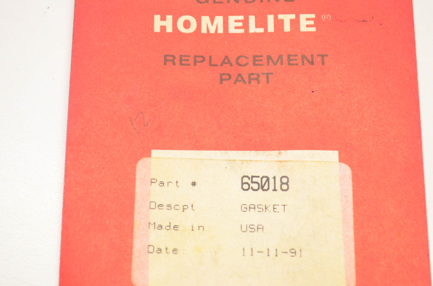 Homelite 65018 Cylinder Gasket NOS
