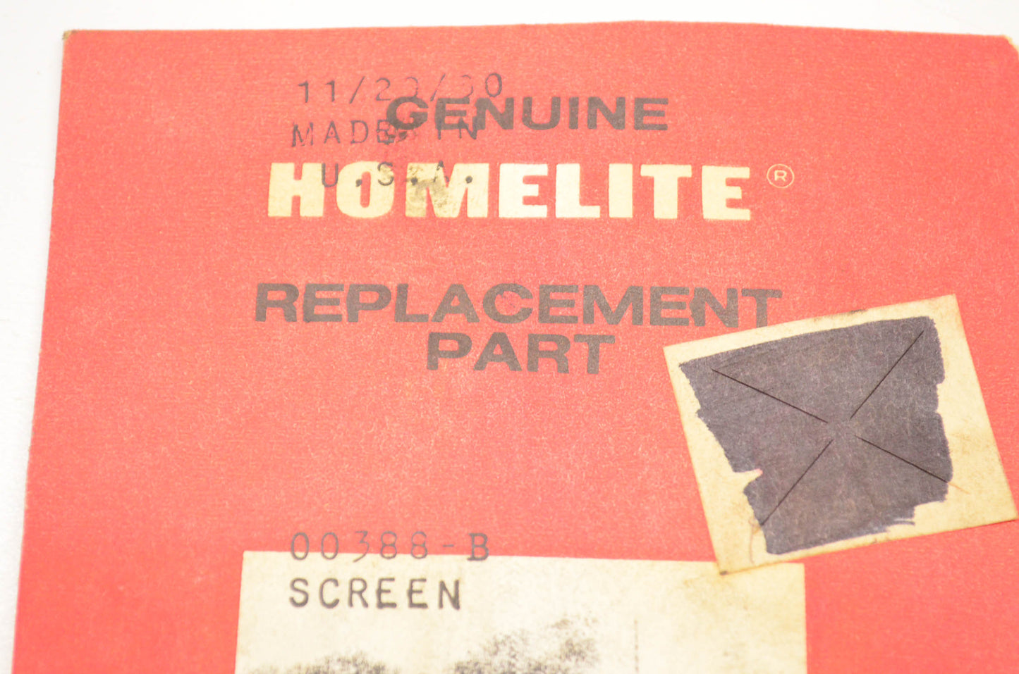 Homelite 00388-B Spark Screen NOS