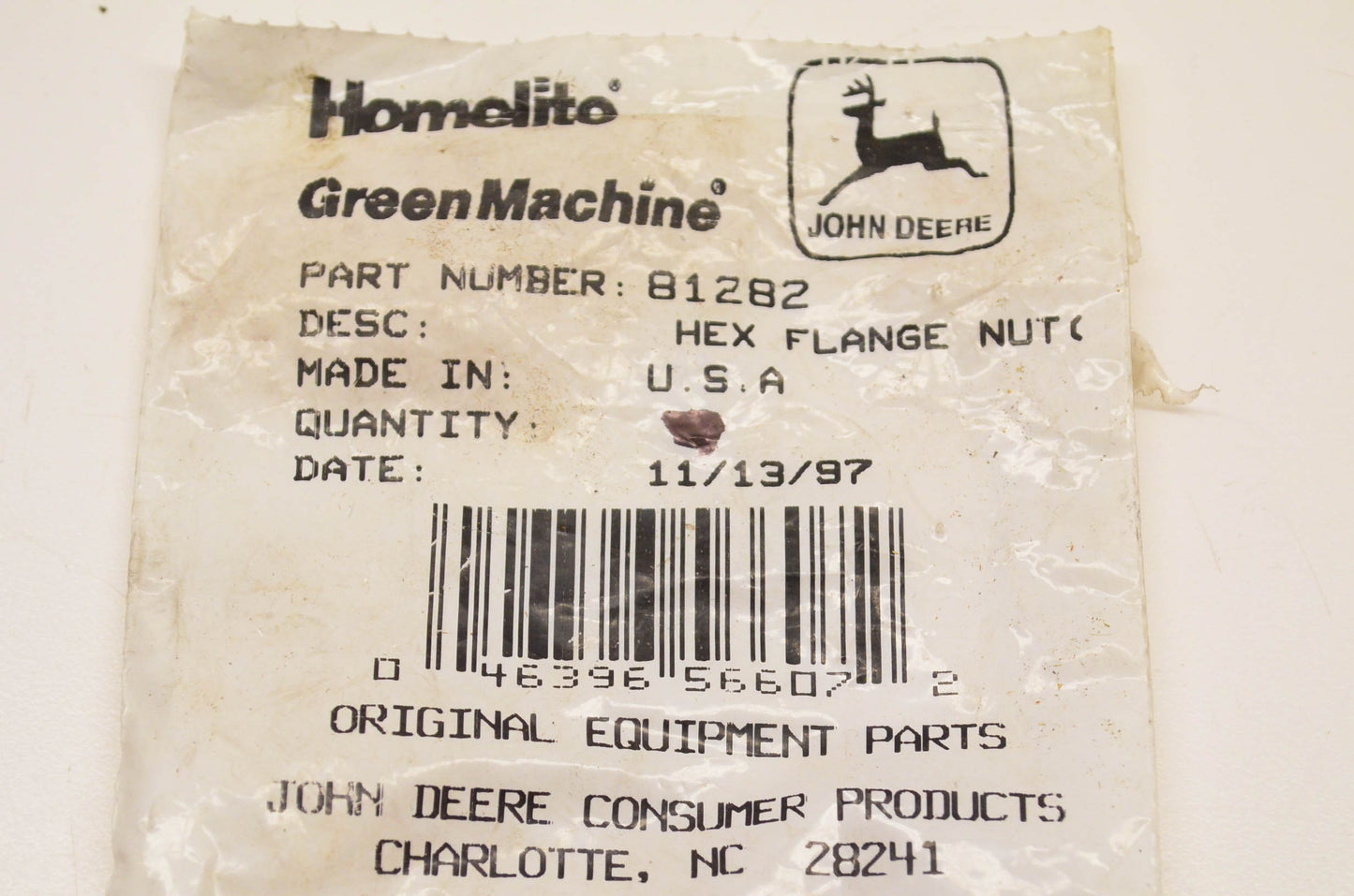 Homelite 81282 Hex Nut NOS