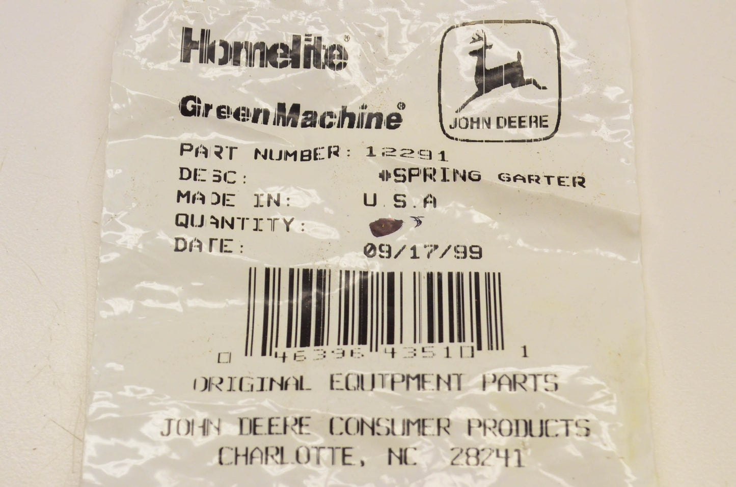 Homelite 12291 Garter Spring NOS
