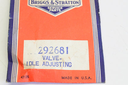 New OEM Briggs & Stratton 292681 Idle Adjusting Valve NOS