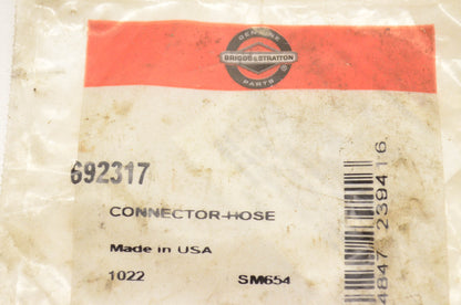 New OEM Briggs & Stratton 692317 Carburetor Hose Connector NOS