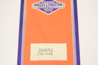 New OEM Briggs & Stratton 260892 Choke Link NOS