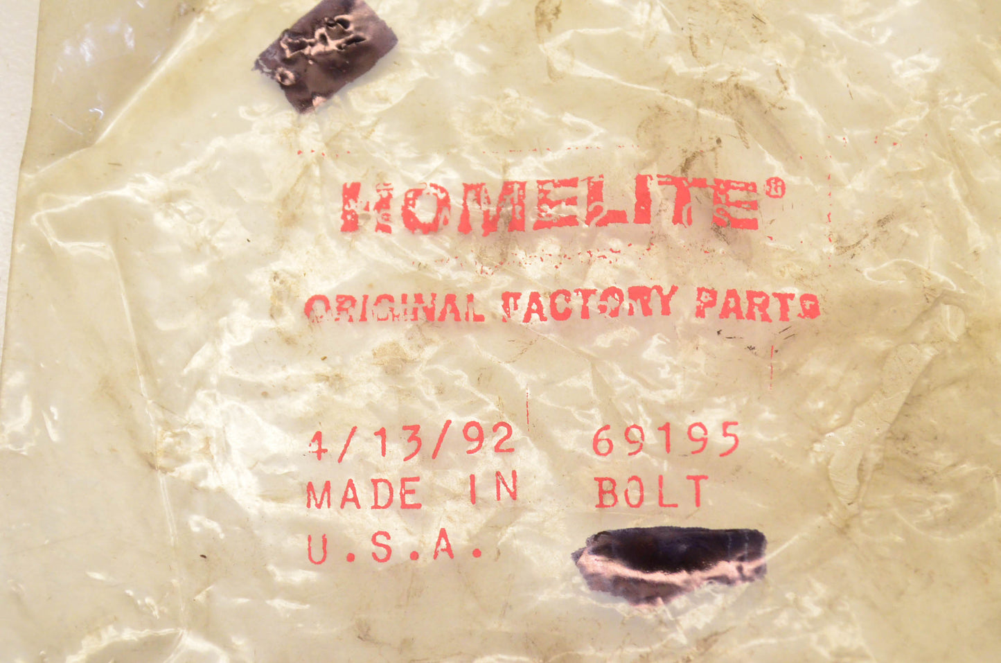 Homelite 69195 Guide Bar Bolt NOS