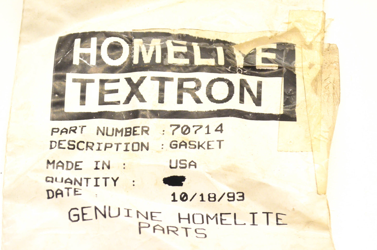 Homelite 70714 Gasket NOS