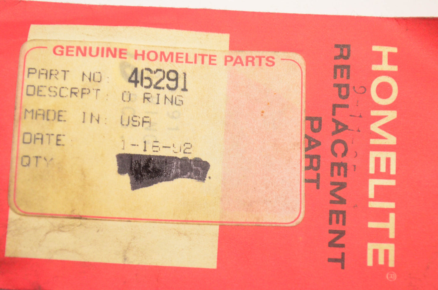 Homelite 46291 O-ring Qty 2 NOS
