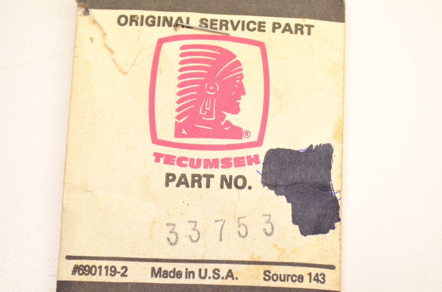 Tecumseh 33753 Lock Plate Kit NOS