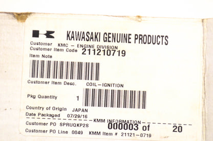 New OEM Kawasaki 21121-0719 Ignition Coil NOS