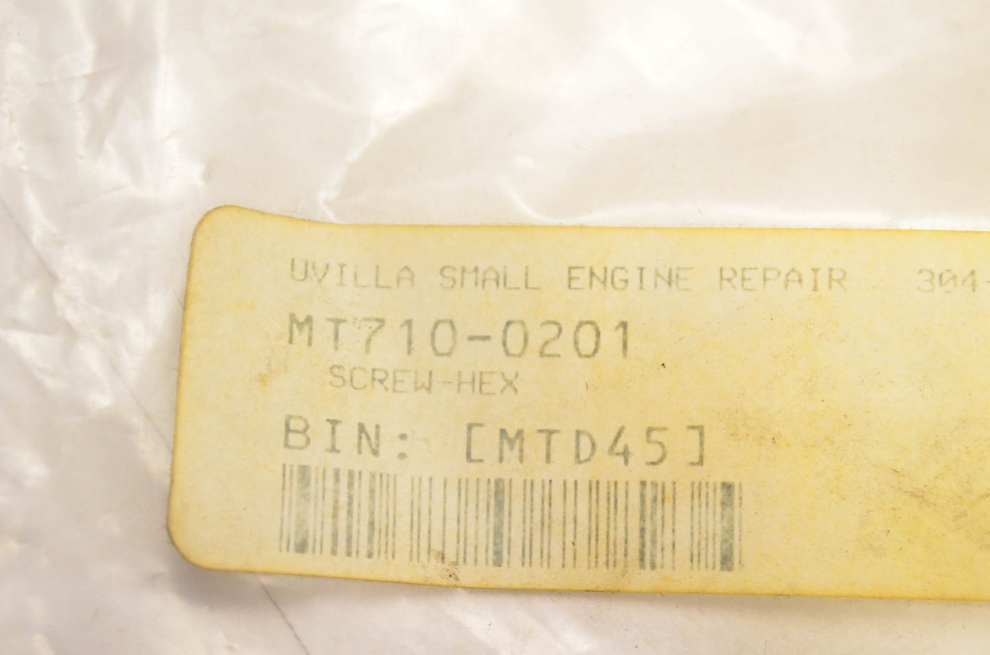 MTD 710-0201 Hex Screw NOS