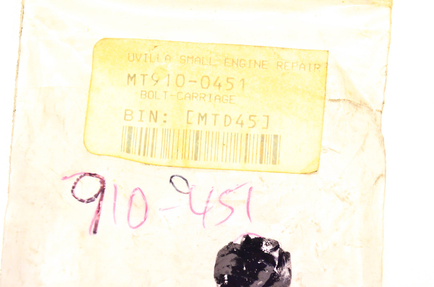 MTD 910-0451 Carriage Bolt NOS