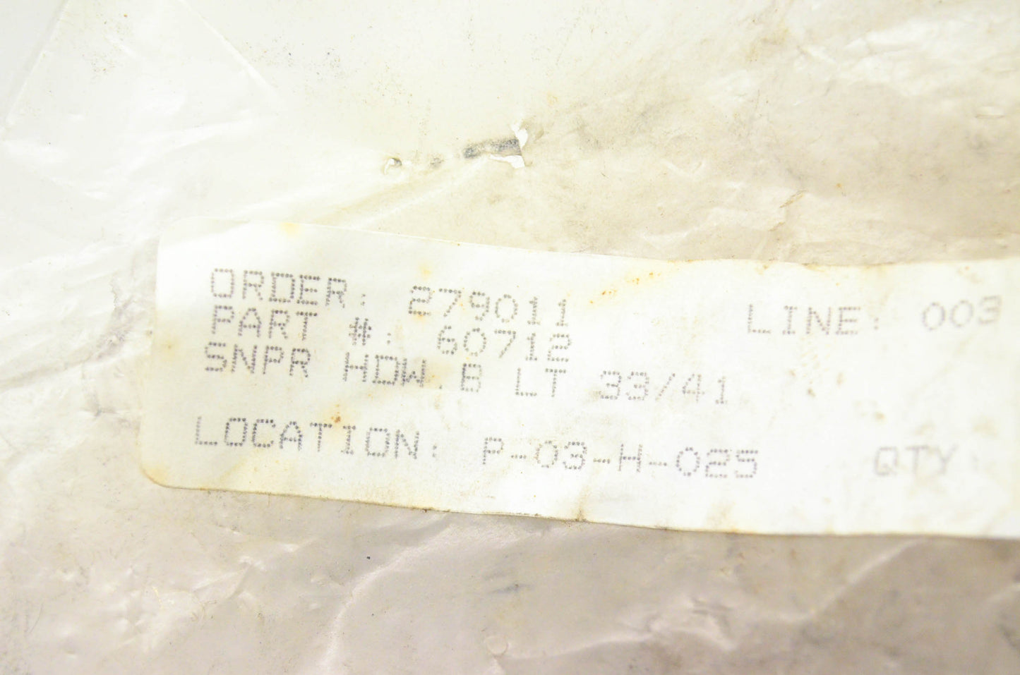 Snapper 60712 Implement Lift Hardware Kit NOS