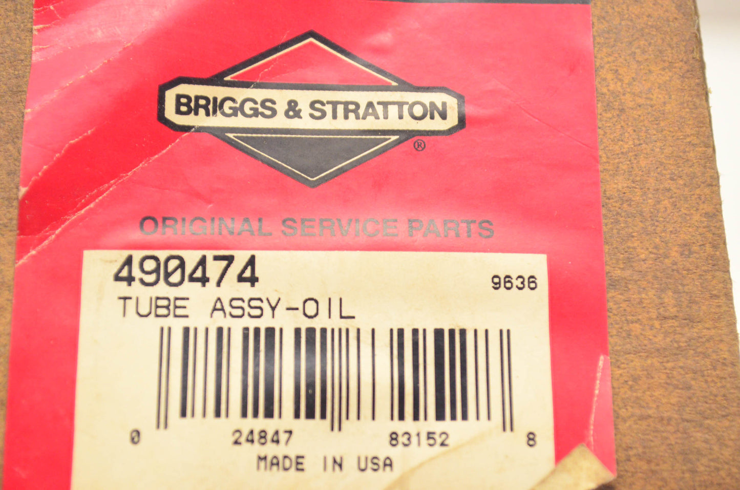Briggs & Stratton 490474 Oil Tube Assembly NOS