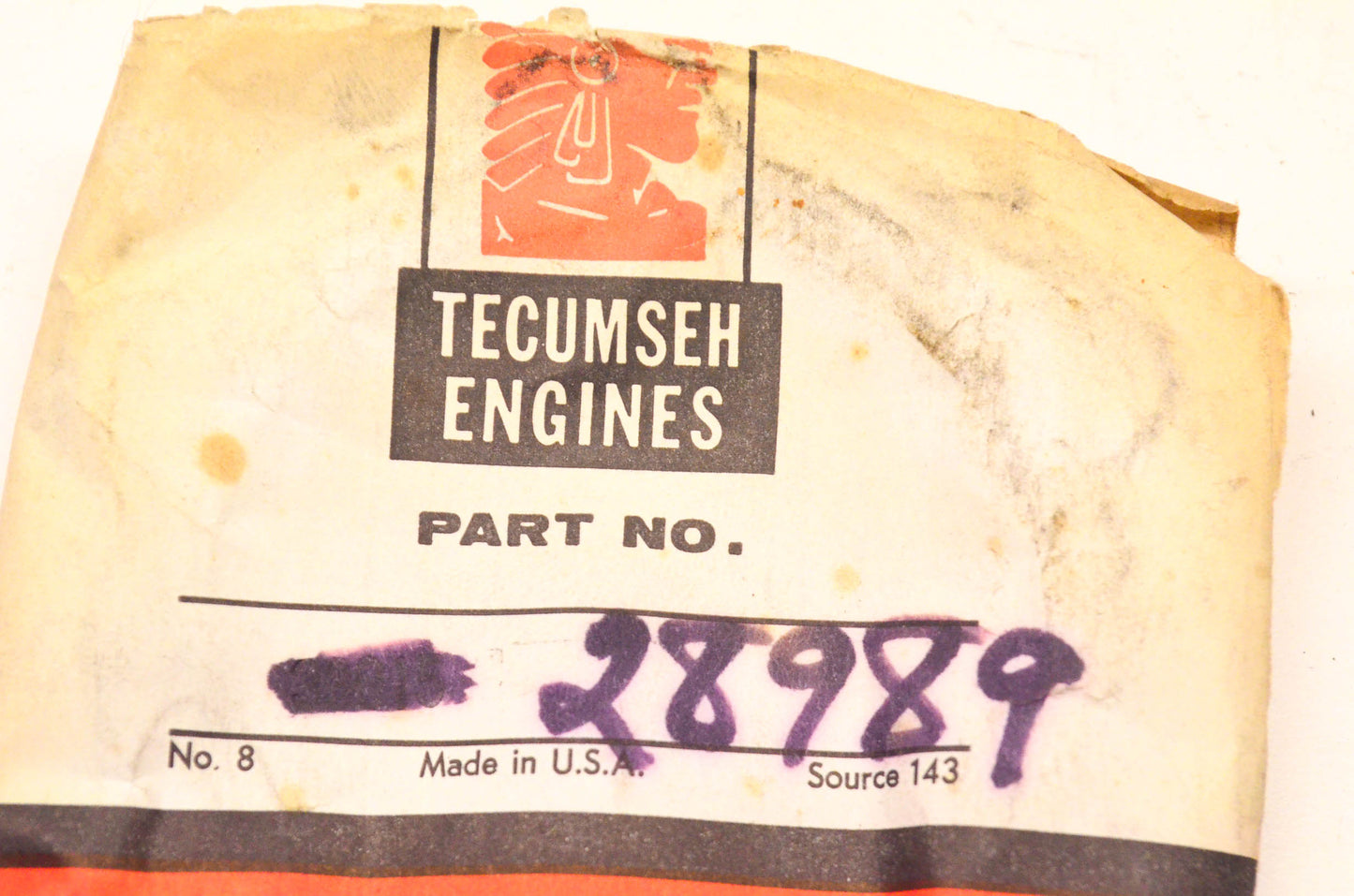 Tecumseh 28989 Gasket Qty 2 NOS