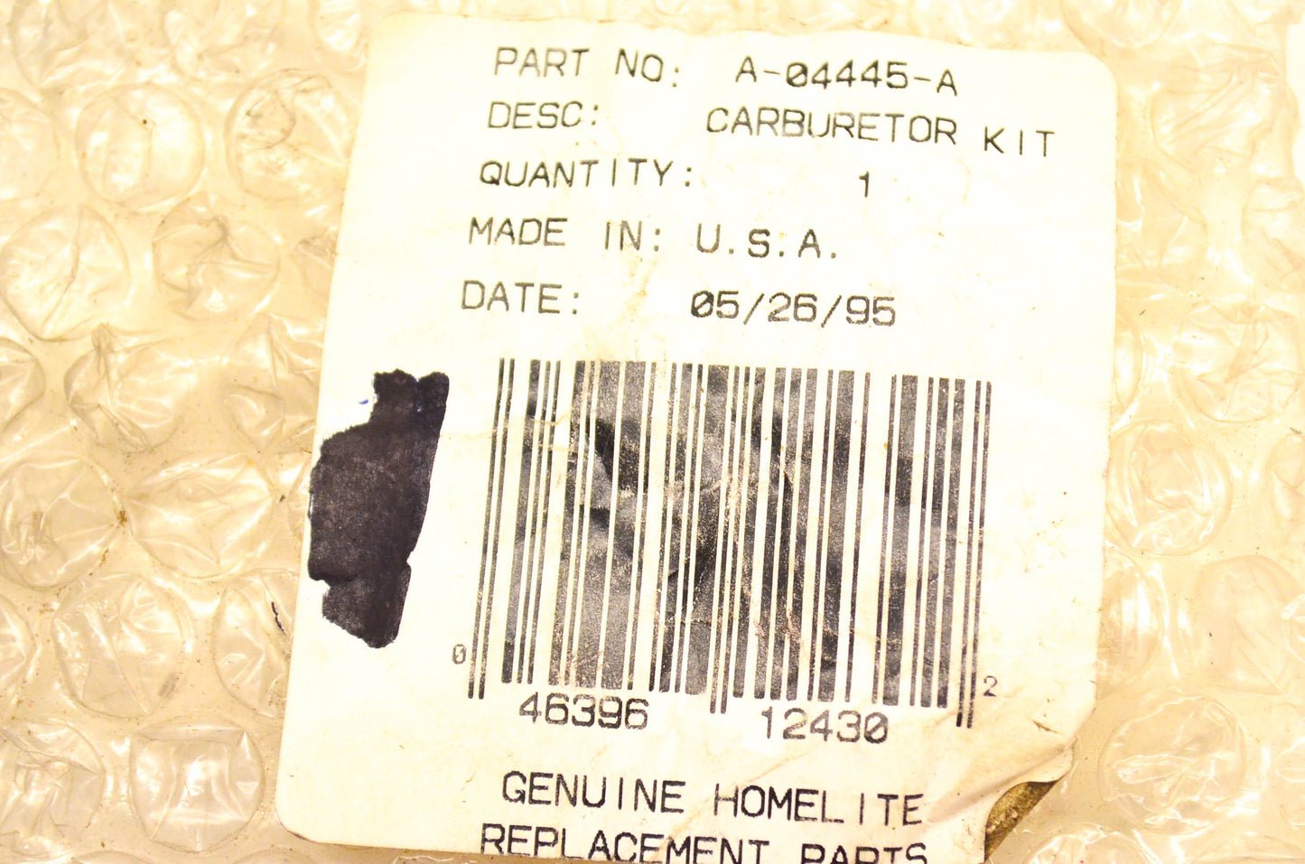 Homelite A-04445-A Carburetor Kit NOS