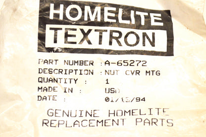 Homelite A-65272 Air Filter Cover Nut NOS