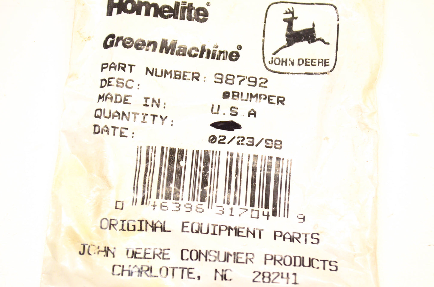 Homelite 98792 Bumper NOS