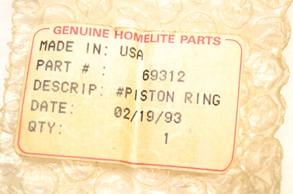 Homelite 69312 Piston Ring NOS