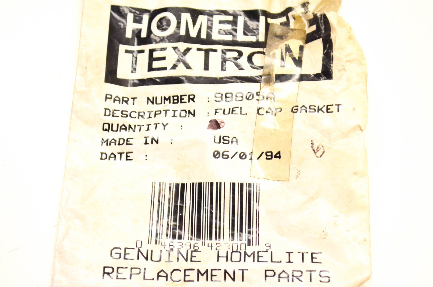 Homelite 98805A Fuel Cap Gasket NOS