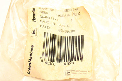 Homelite 46317-A Drain Plug NOS