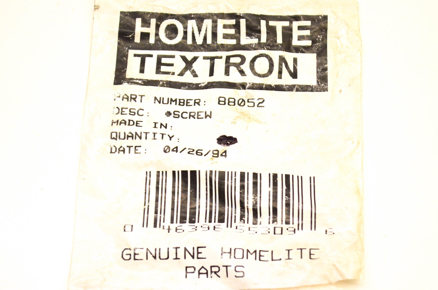Homelite 88052 Screw NOS