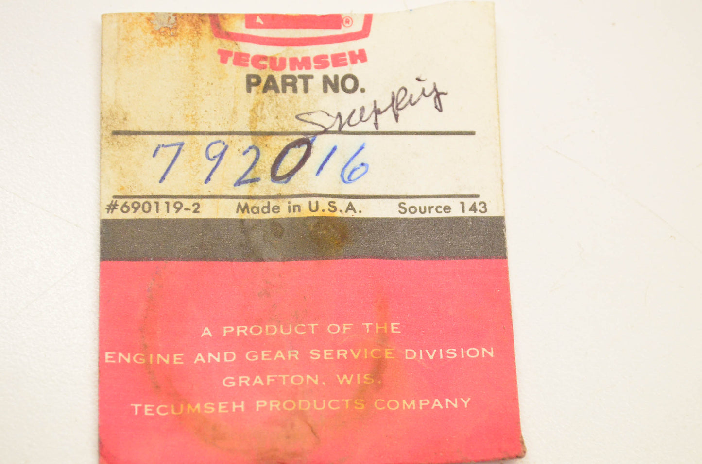 Tecumseh 792016 Retainer Ring NOS