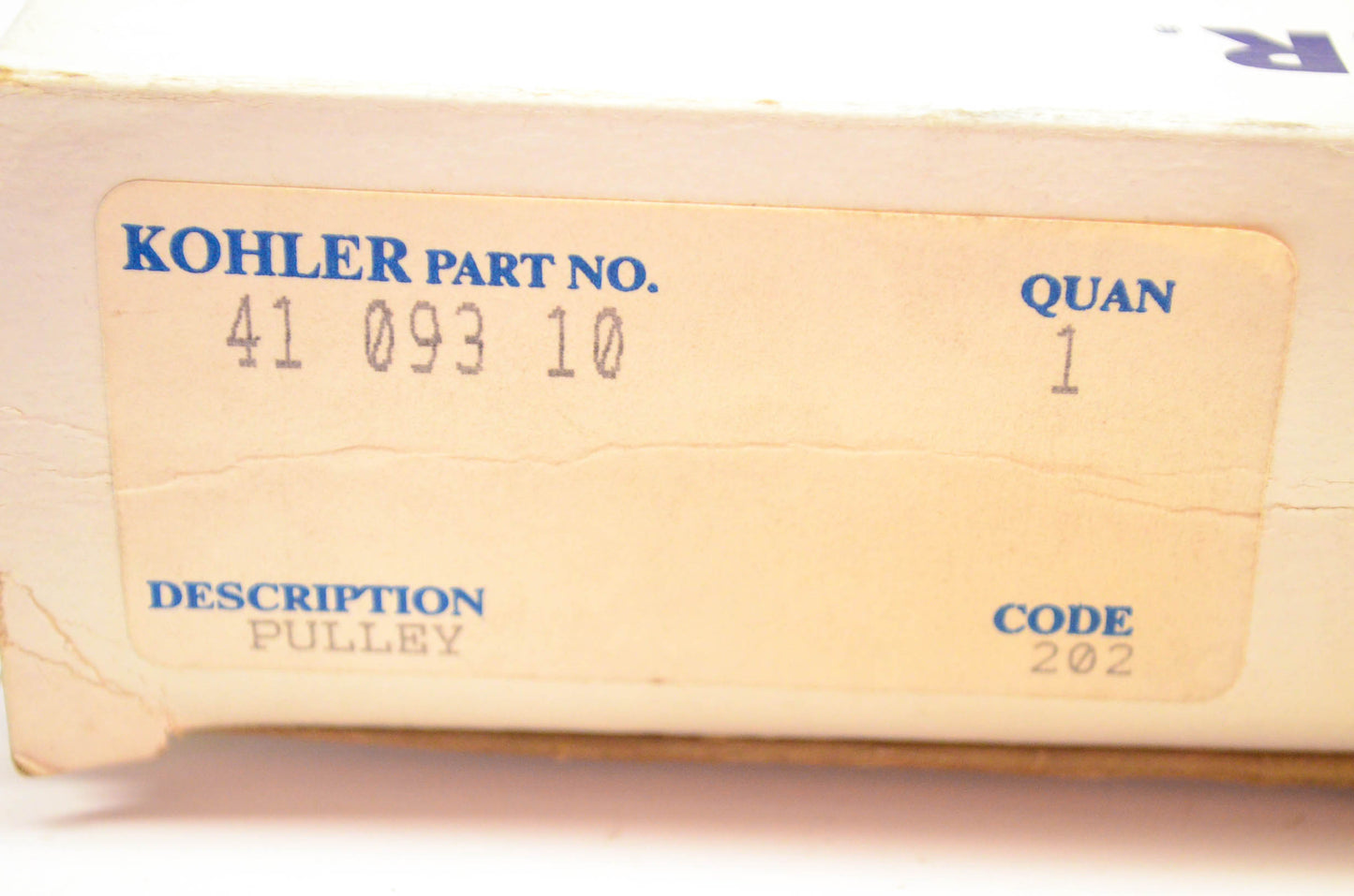 Kohler 41 093 10, 41-093-10 Pulley NOS
