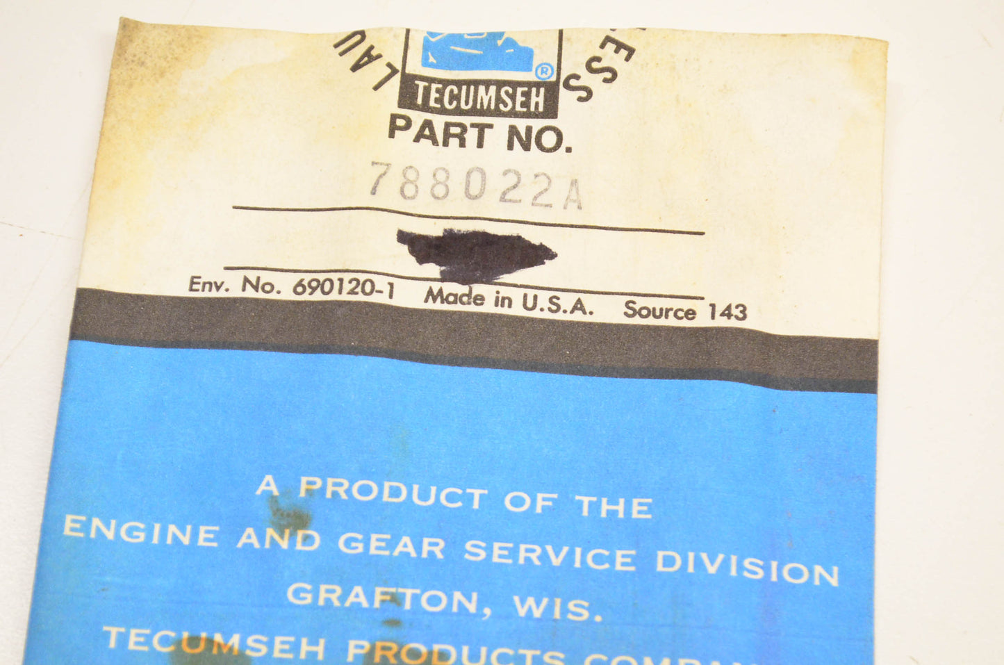 Tecumseh 788022A Gasket NOS