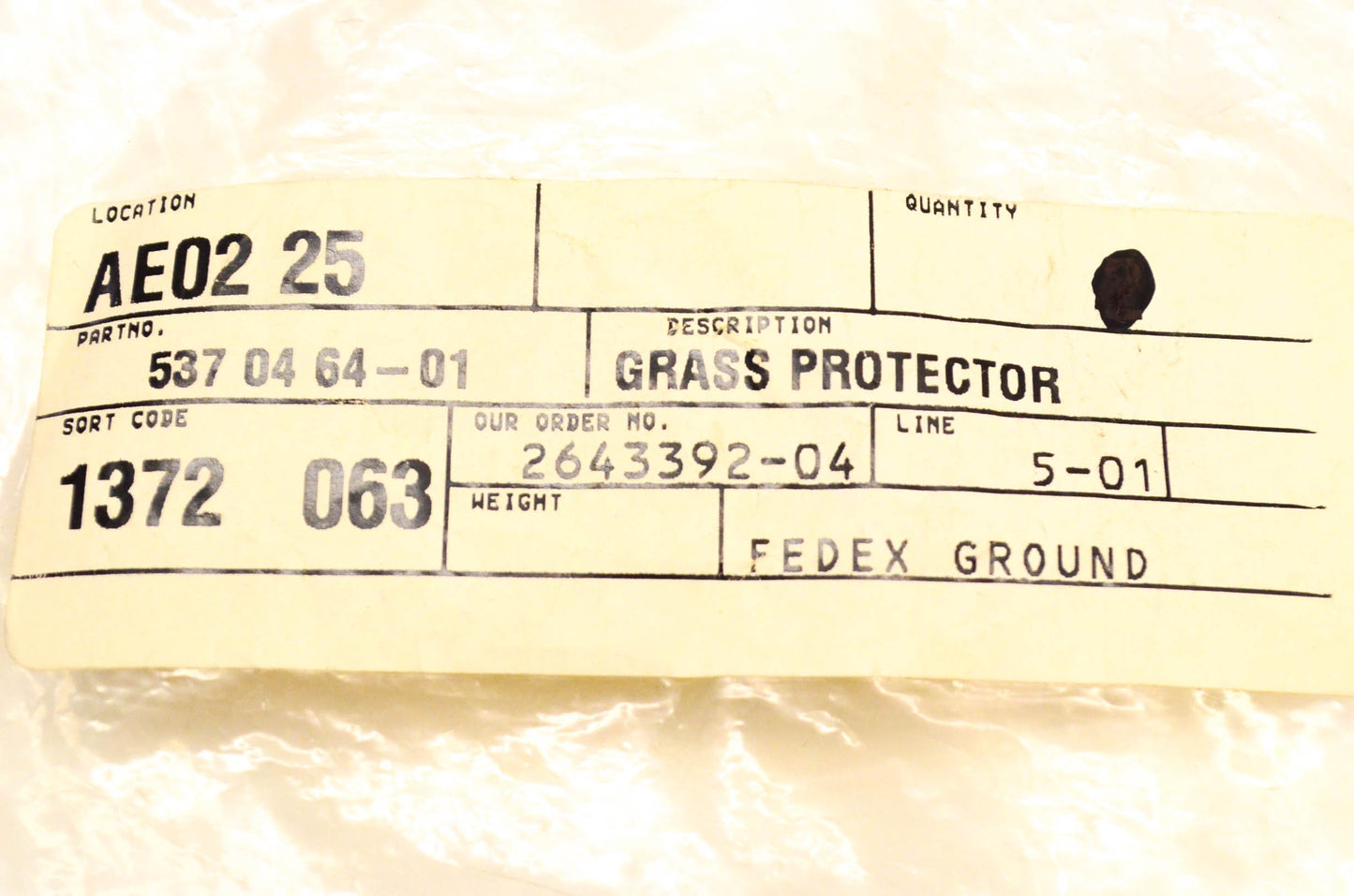 New OEM Husqvarna 537046401, 537 04 64-01 Grass Protector NOS