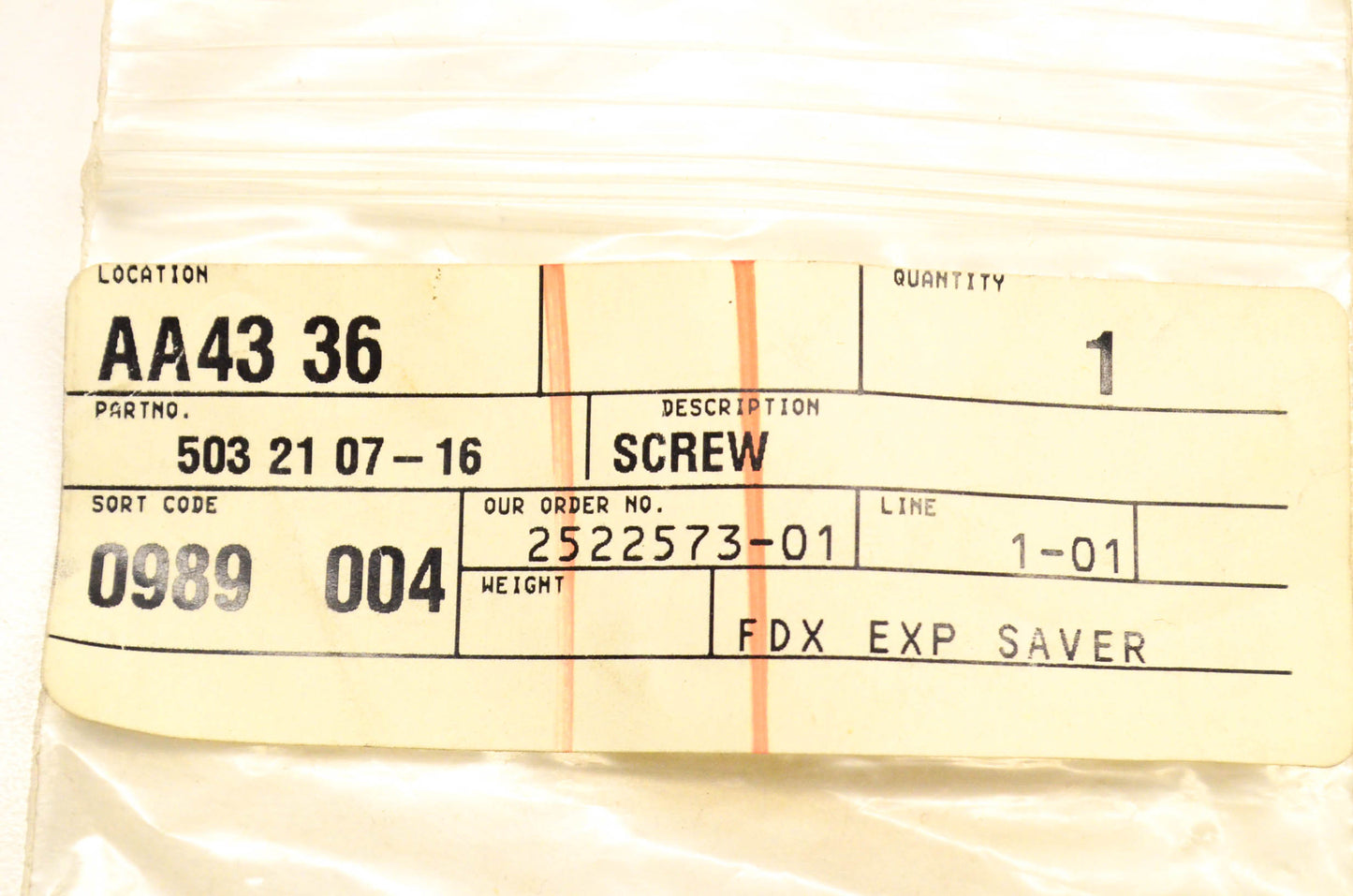 New OEM Husqvarna 503210716, 503 21 07-16 Screw NOS