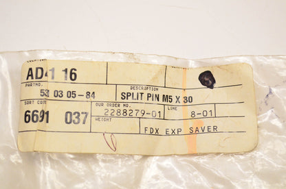 New OEM Husqvarna 531030584, 531 03 05-84 Split Pin NOS