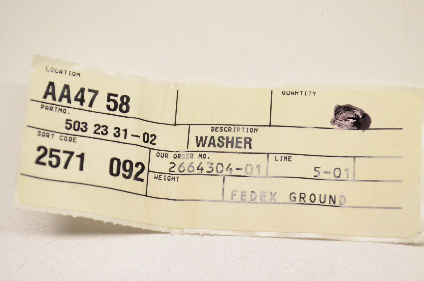 New OEM Husqvarna 503233102, 503 23 31-02 Washer NOS