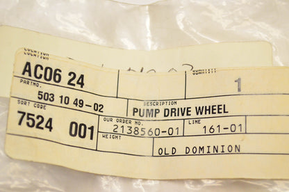 New OEM Husqvarna 503104902, 503 10 49-02 Pump Drive Wheel NOS