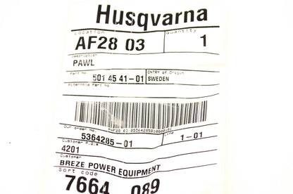 New OEM Husqvarna 501454101, 501 45 41-01 Pawl NOS